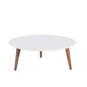 Moore 23.62 in. White Round Low Coffee Table